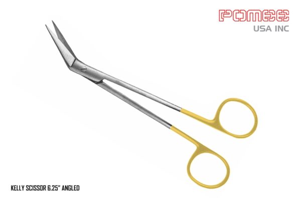 Kelly Scissors With Carbide Inserted Blades - Angled (Pomee USA)